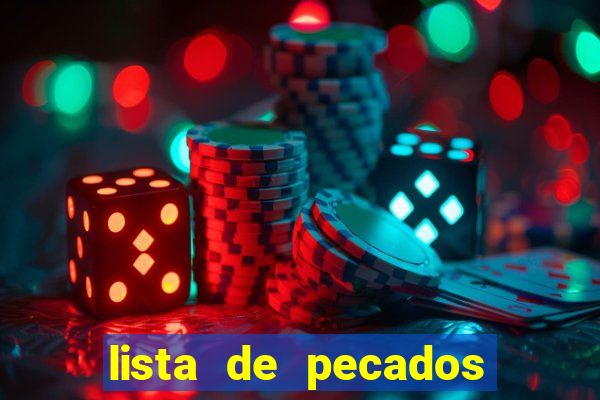 lista de pecados para confessar